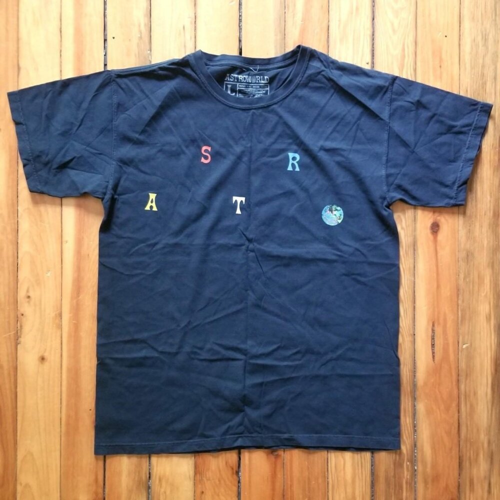 Travis Scott ASTROWORLD tour merch T-shirt T-shirt men's size Large black